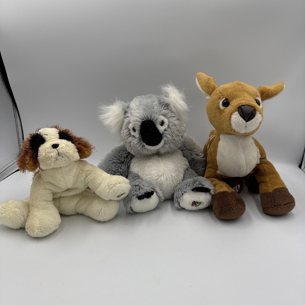 Lot Of 3 Webkinz Deer, Koala, And St Bernard Stuffed Animal Game Plush No Code